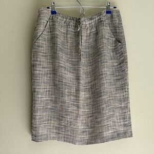 Giorgio Armani Elegant black and tan flax blend‎ Pencil Skirt size 12